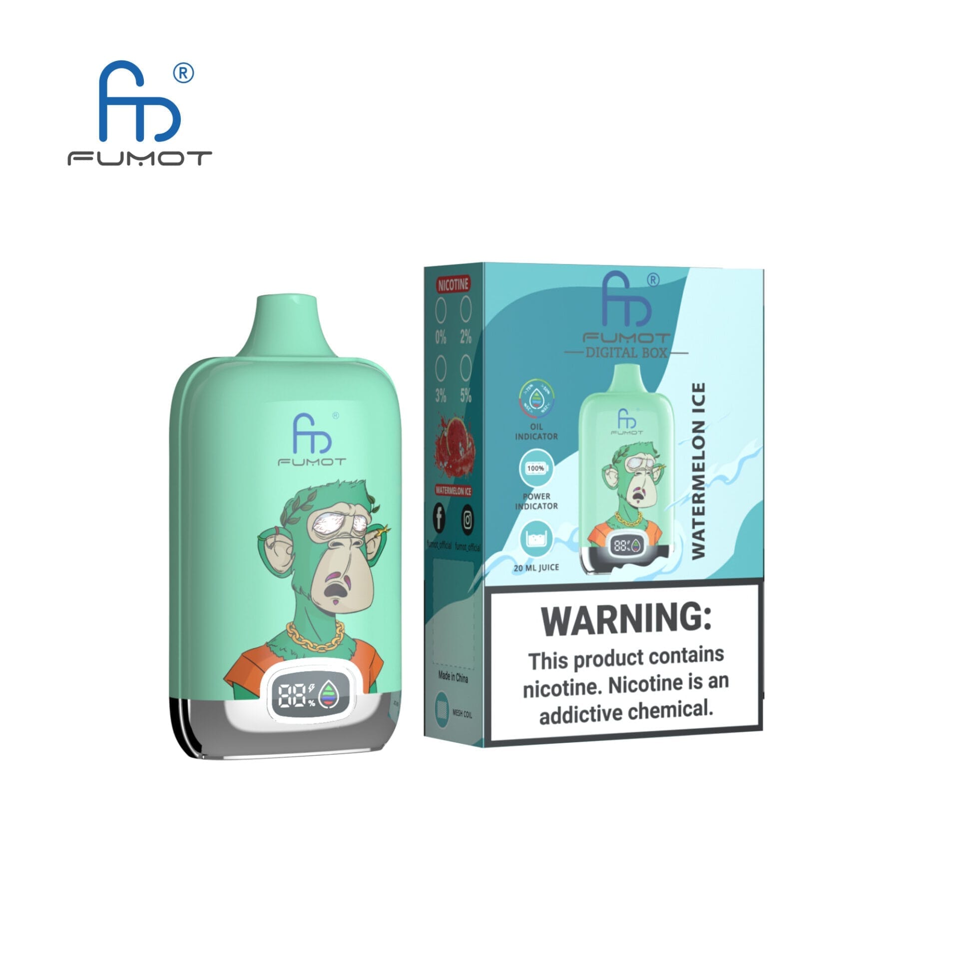 RandM Digital Box 12000 Puffs | 20mL, 850mAh, LCD screen, bulk disposable vape - Image 2