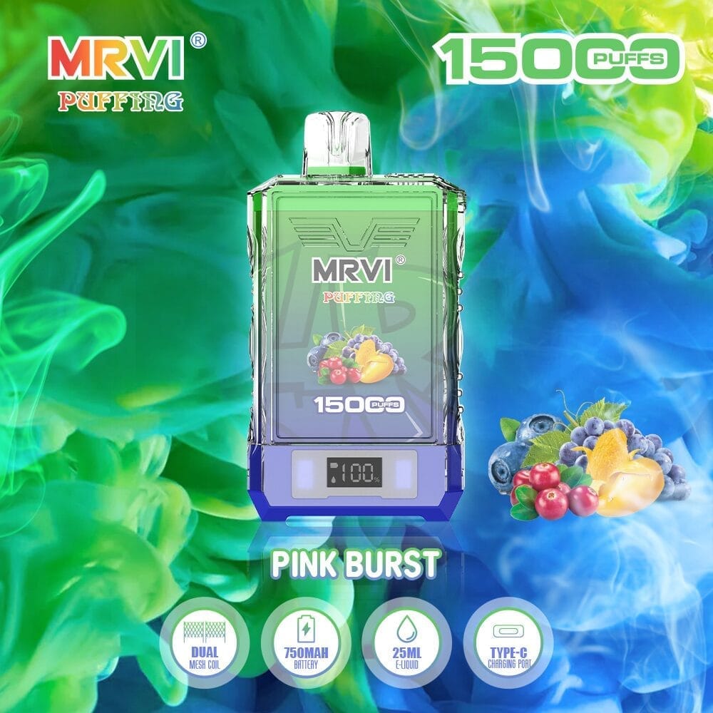 MRVI 15000 Puffs | 2%-5% nicotine, 25mL, dual mesh, power display, bulk vape - Image 5