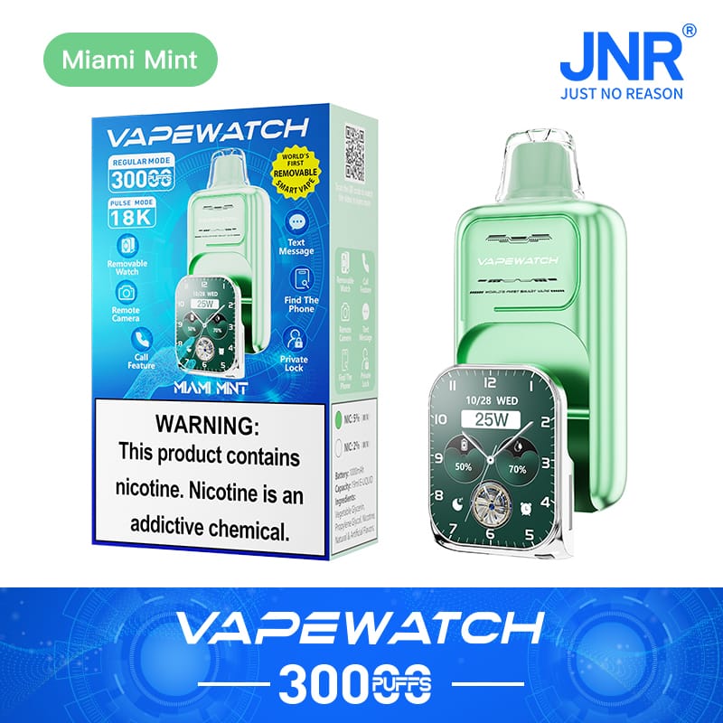 JNR Vape Watch 30000 Puffs | 2% nicotine, 19mL, dual mesh, 1000mAh, smart, quick charge - Image 6