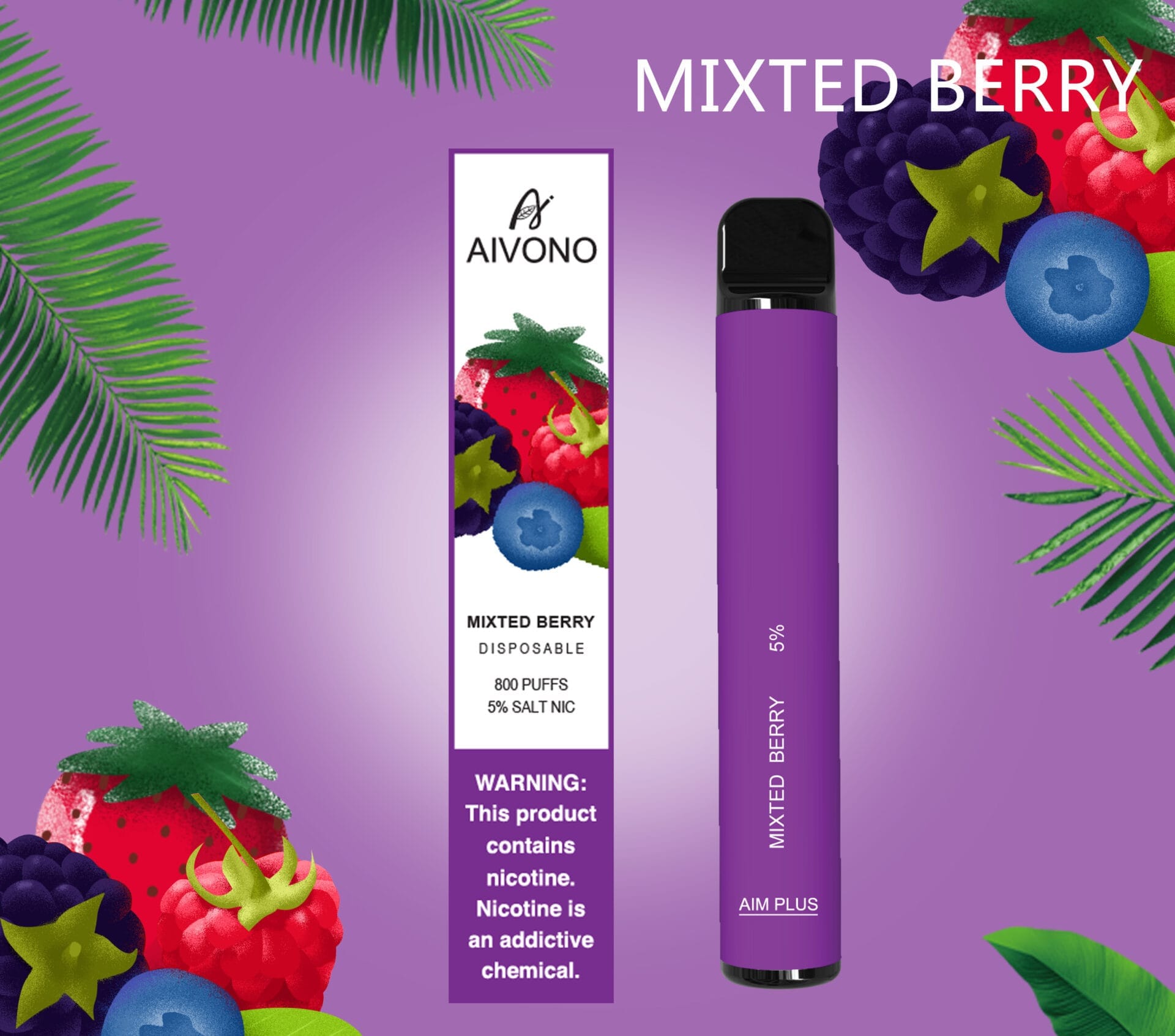Aivono AIM Plus 800 Puffs | 0%-5% nicotine, 3.2mL, 550mAh, TPD certified, bulk disposable vape - Image 7