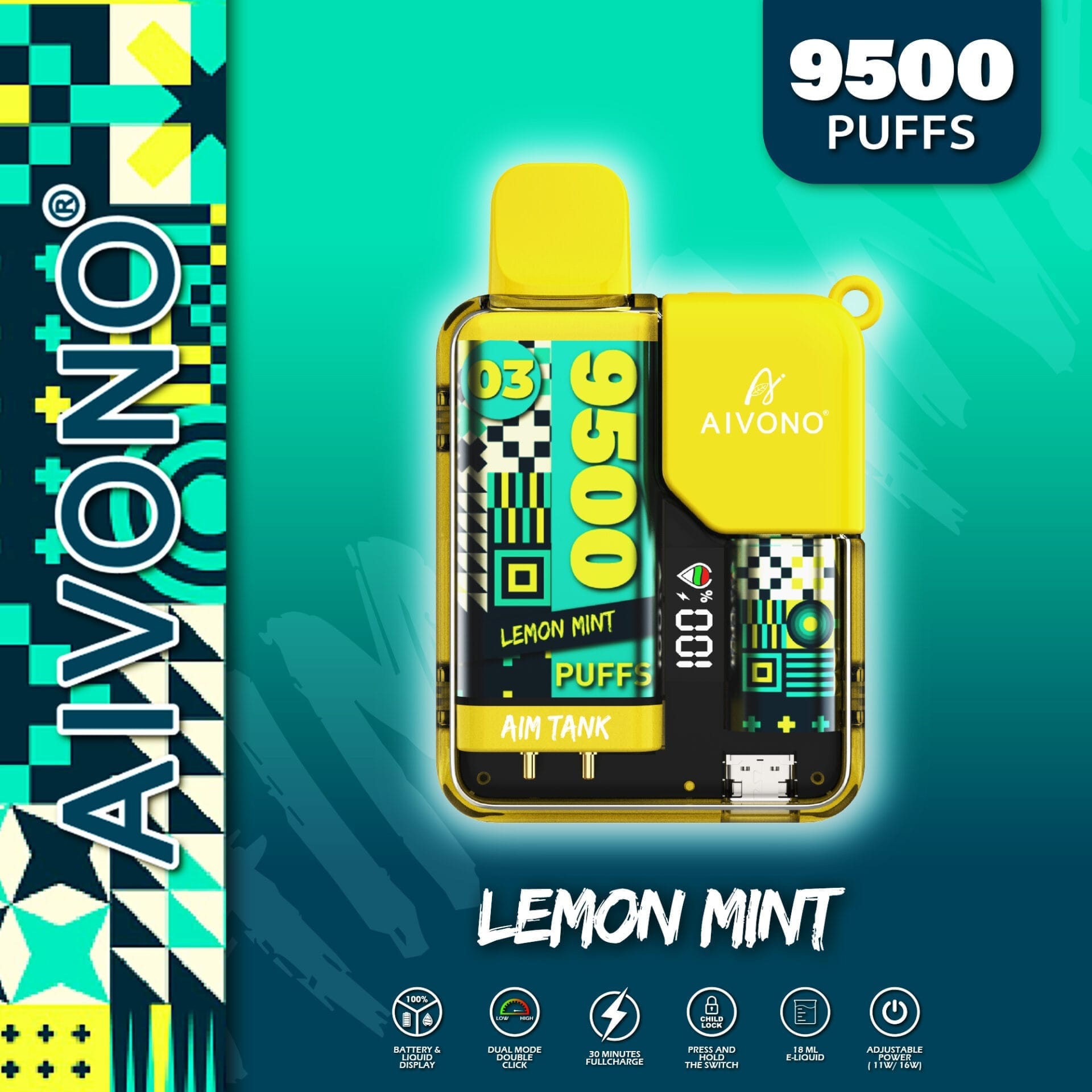 AIVONO AIM TANK 9500 Puffs | 0% to 5% nicotine bulk buy wholesale - Image 4