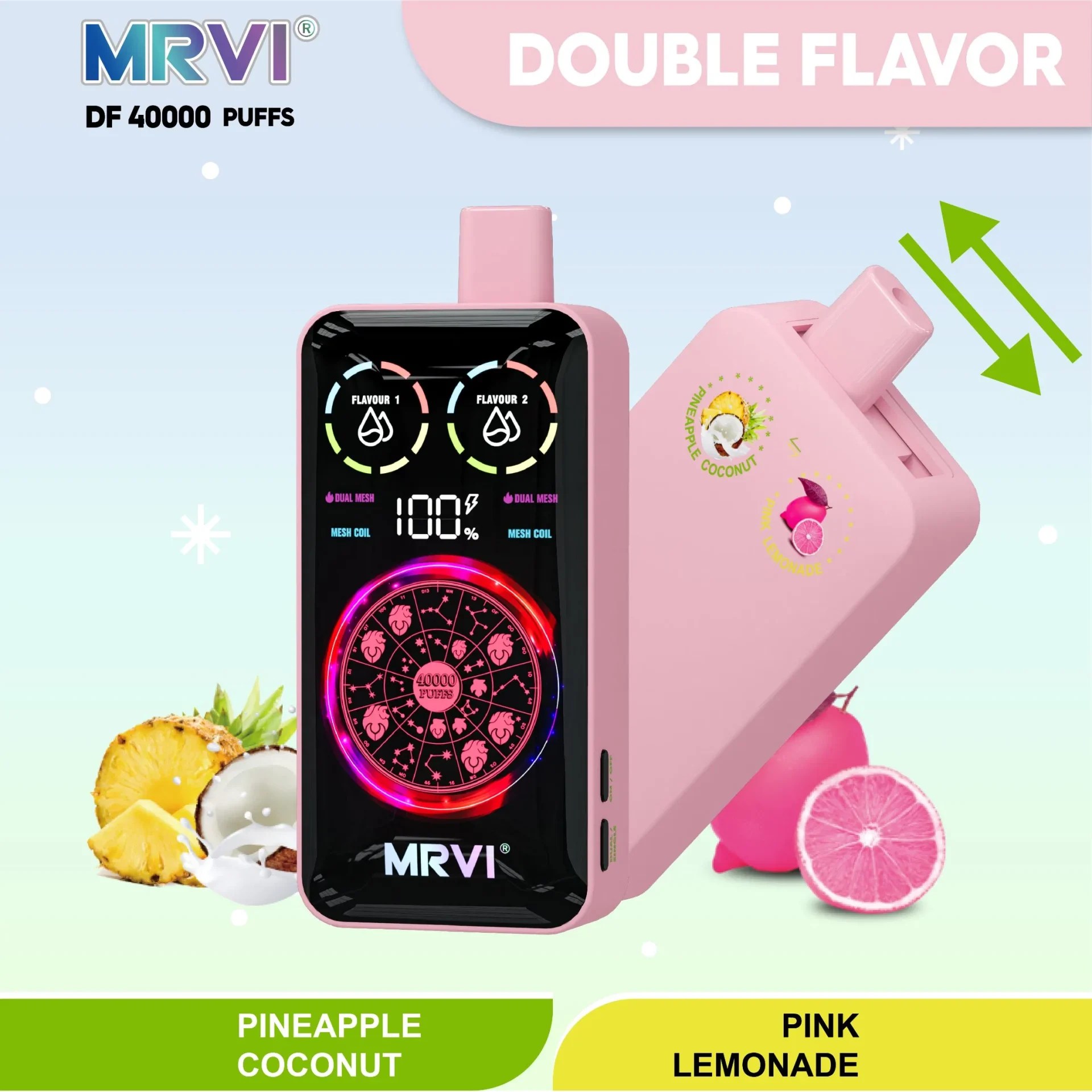MRVI DF 40000 Puffs | double flavor, 40ml e-liquid disposable vape bulk wholesale