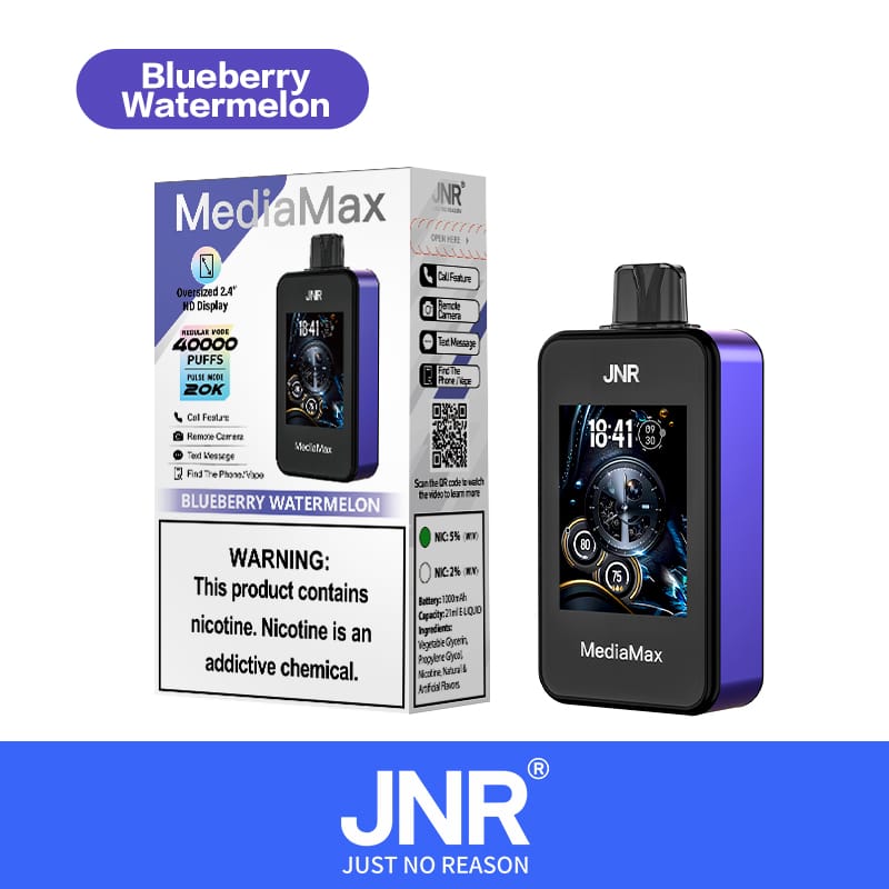 JNR Media Max 40000 Puffs | 5% nicotine, 21mL, dual mesh, 2.4” HD display, airflow control, smart - Image 8
