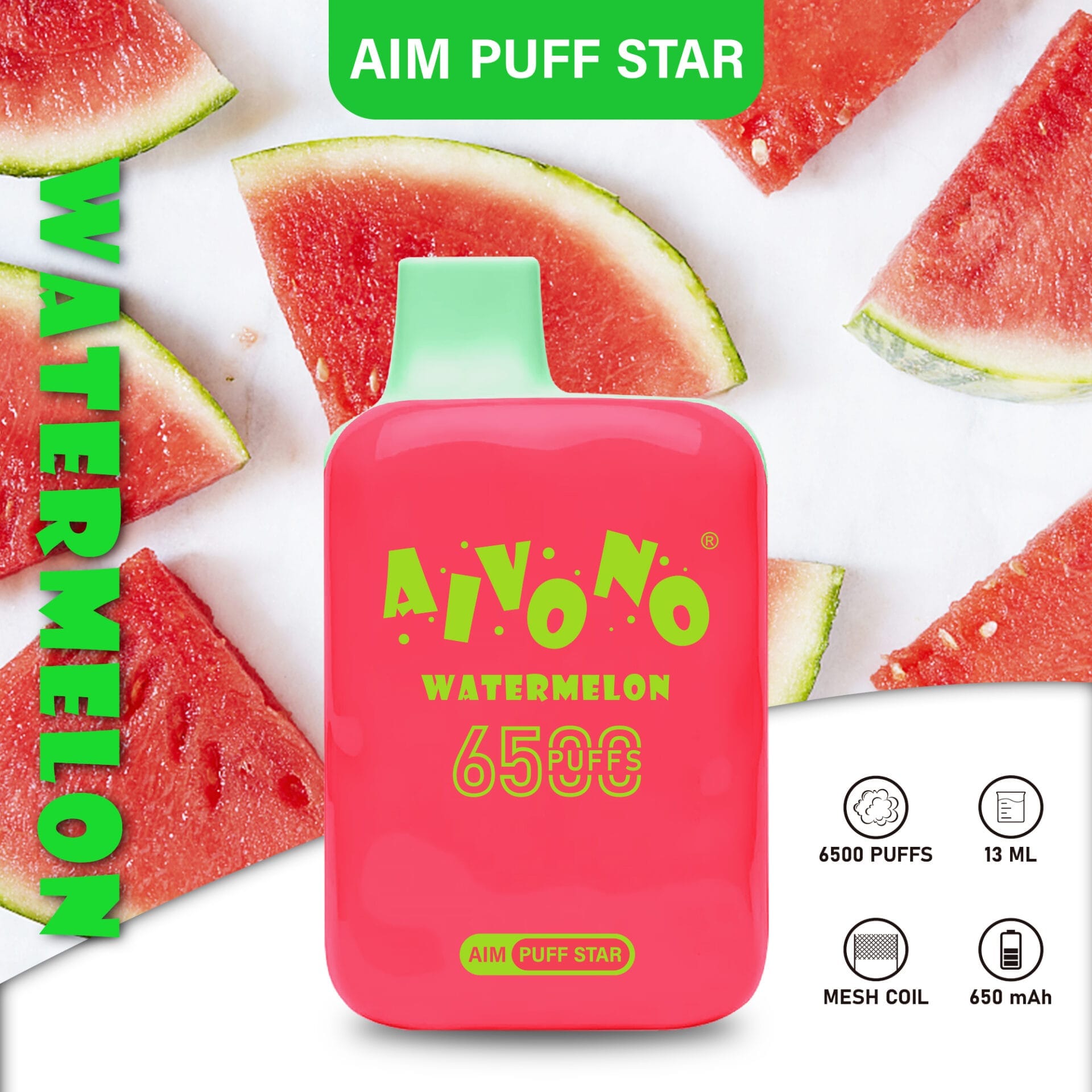 AIVONO Aim Puff Star 6500 Puffs | 0%-5% nicotine, 13mL, bulk disposable vape - Image 4