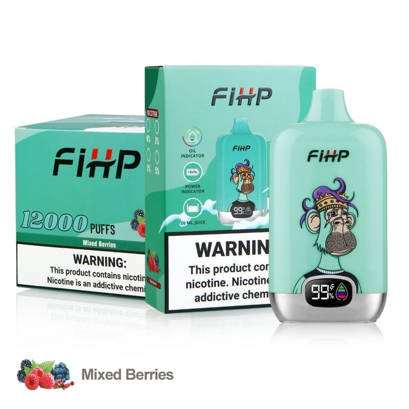FIHP 12000 Puffs | 2%-5% nicotine, 20mL, LED display, bulk disposable vape - Image 8