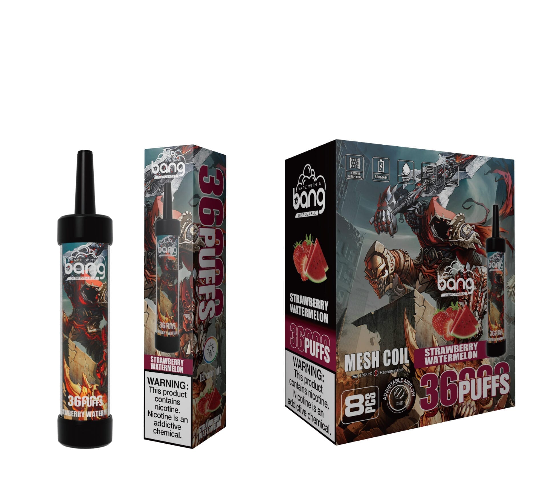 Bang King 36000 Puffs | 0%-5% nicotine, LED color light, bulk disposable vape - Image 7