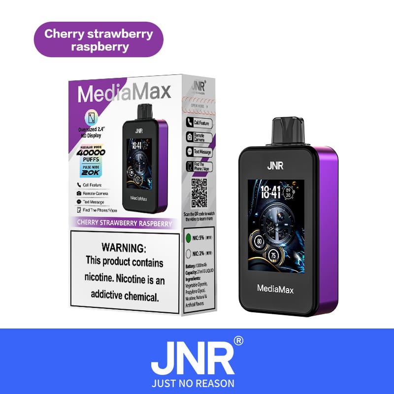 JNR Media Max 40000 Puffs | 5% nicotine, 21mL, dual mesh, 2.4” HD display, airflow control, smart - Image 10