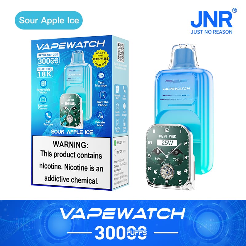 JNR Vape Watch 30000 Puffs | 2% nicotine, 19mL, dual mesh, 1000mAh, smart, quick charge - Image 9