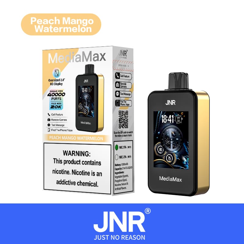 JNR Media Max 40000 Puffs | 5% nicotine, 21mL, dual mesh, 2.4” HD display, airflow control, smart - Image 11
