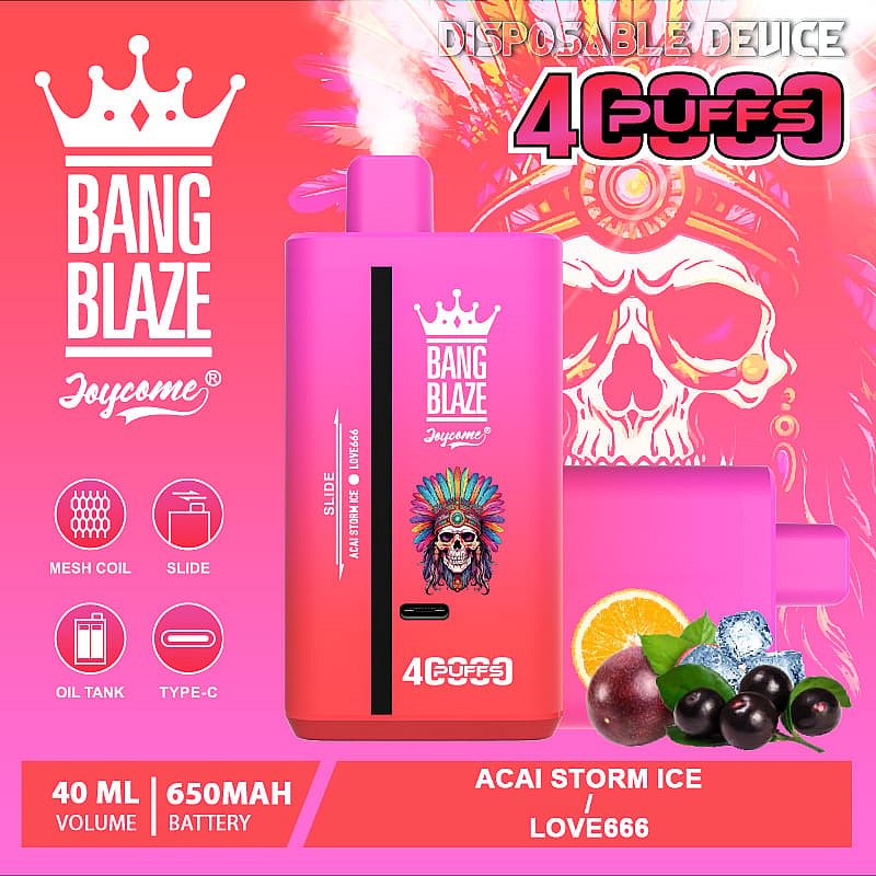 Bang Blaze 40K 40000 Puffs | dual flavor, 40mL, 32 flavors, rechargeable bulk disposable vape