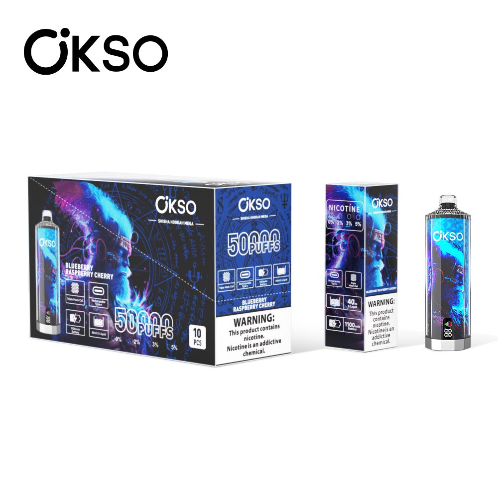 OKSO Shisha Hookah Mega 50000 Puffs | triple mesh coil, 40mL, LED display, adjustable airflow, bulk disposable vape - Image 24