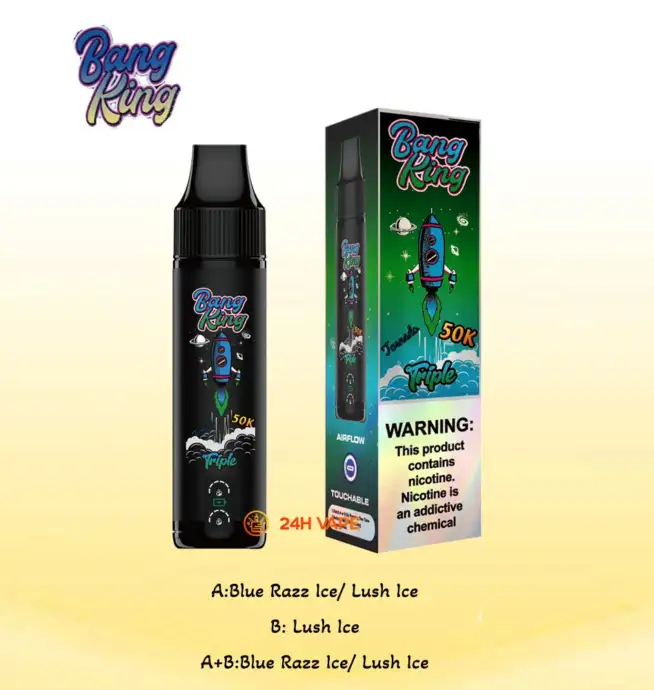 Bang King 50K | 3-in-1 triple flavor 50000 puffs, rechargeable, disposable vape - Image 3