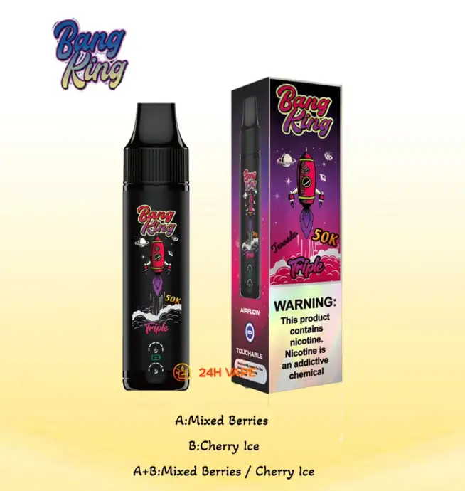 Bang King 50K | 3-in-1 triple flavor 50000 puffs, rechargeable, disposable vape - Image 7