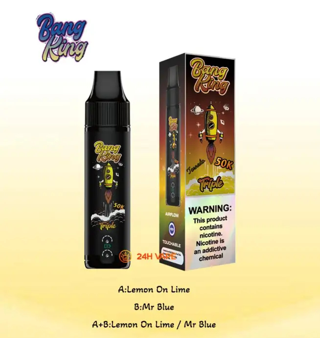 Bang King 50K | 3-in-1 triple flavor 50000 puffs, rechargeable, disposable vape - Image 6