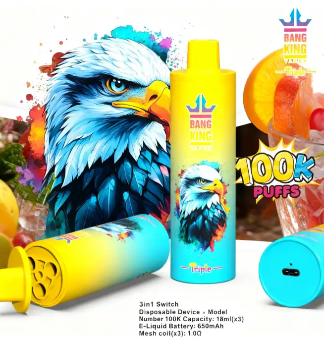 Bang King Triple 100K | 3-in-1 100000 puffs, triple flavor, rechargeable, long-lasting disposable vape - Image 12