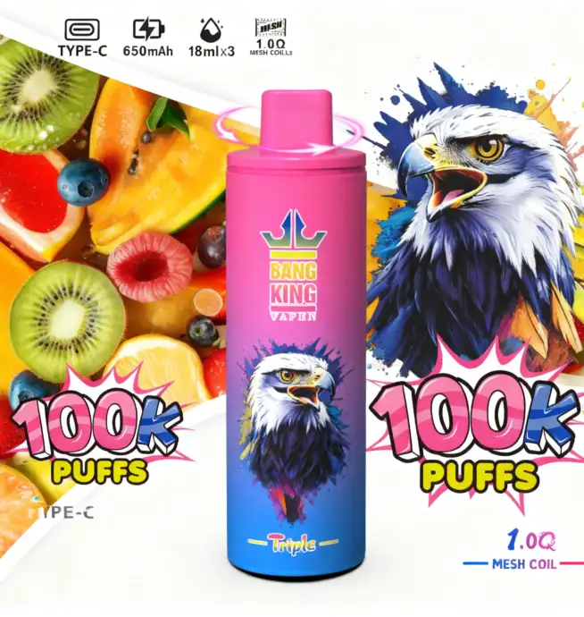 Bang King Triple 100K | 3-in-1 100000 puffs, triple flavor, rechargeable, long-lasting disposable vape - Image 8