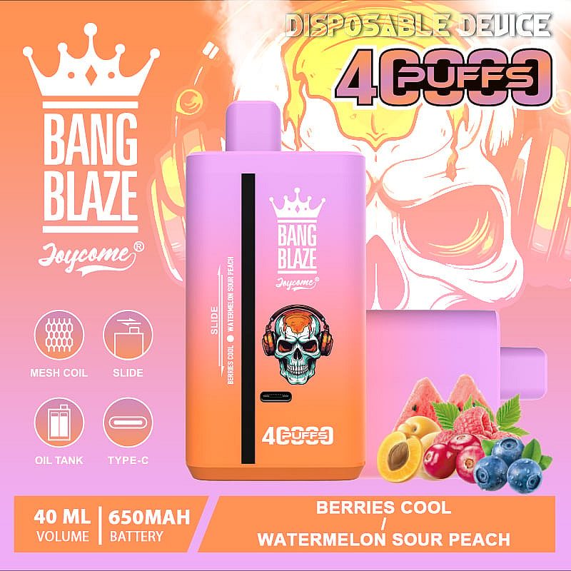 Bang Blaze 40K 40000 Puffs | dual flavor, 40mL, 32 flavors, rechargeable bulk disposable vape - Image 4