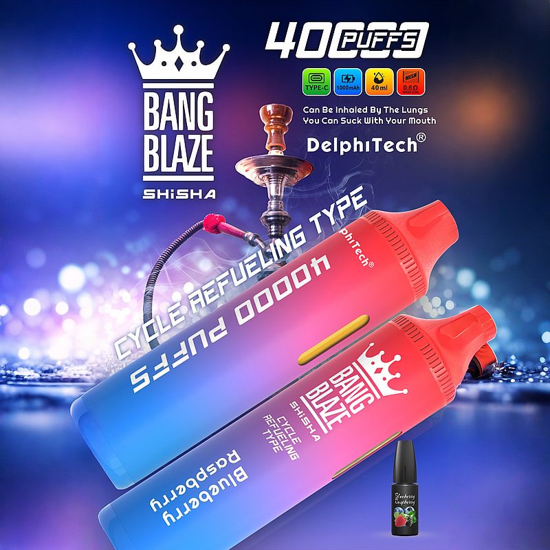 Bang Blaze Shisha 40000 Puffs | 40mL, 0.6Ω mesh coil, 4 nicotine levels, bulk disposable vape - Image 10