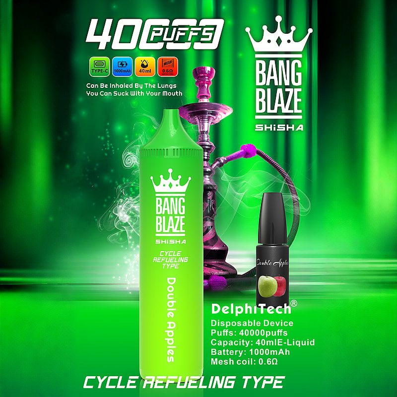 Bang Blaze Shisha 40000 Puffs | 40mL, 0.6Ω mesh coil, 4 nicotine levels, bulk disposable vape - Image 8