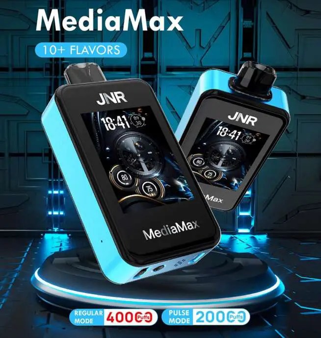 JNR Media Max 40000 Puffs | 5% nicotine, 21mL, dual mesh, 2.4” HD display, airflow control, smart