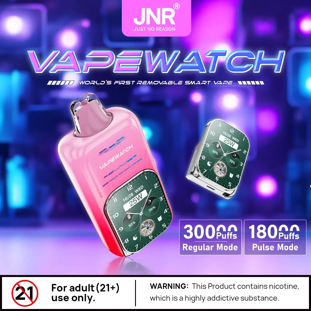 JNR Vape Watch 30000 Puffs | 2% nicotine, 19mL, dual mesh, 1000mAh, smart, quick charge