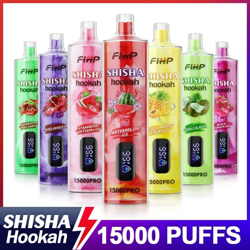 FIHP Shisha Hookah Pro 15000 Puffs | 0.6% nicotine, 22mL, LED display, bulk disposable vape