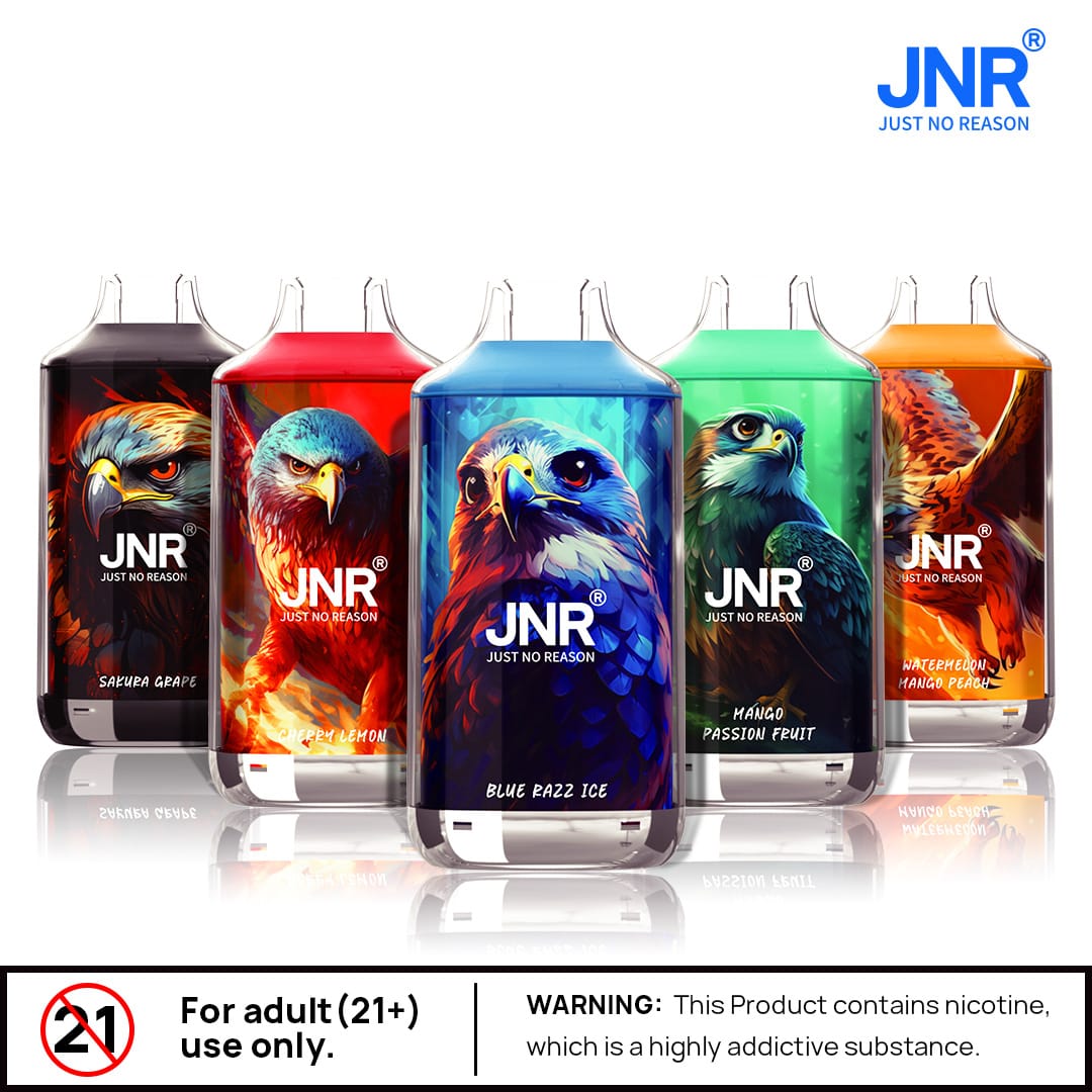 JNR Falcon 16000 Puffs | 2% nicotine, 22mL, dual mesh, airflow control, 850mAh, 28 flavors