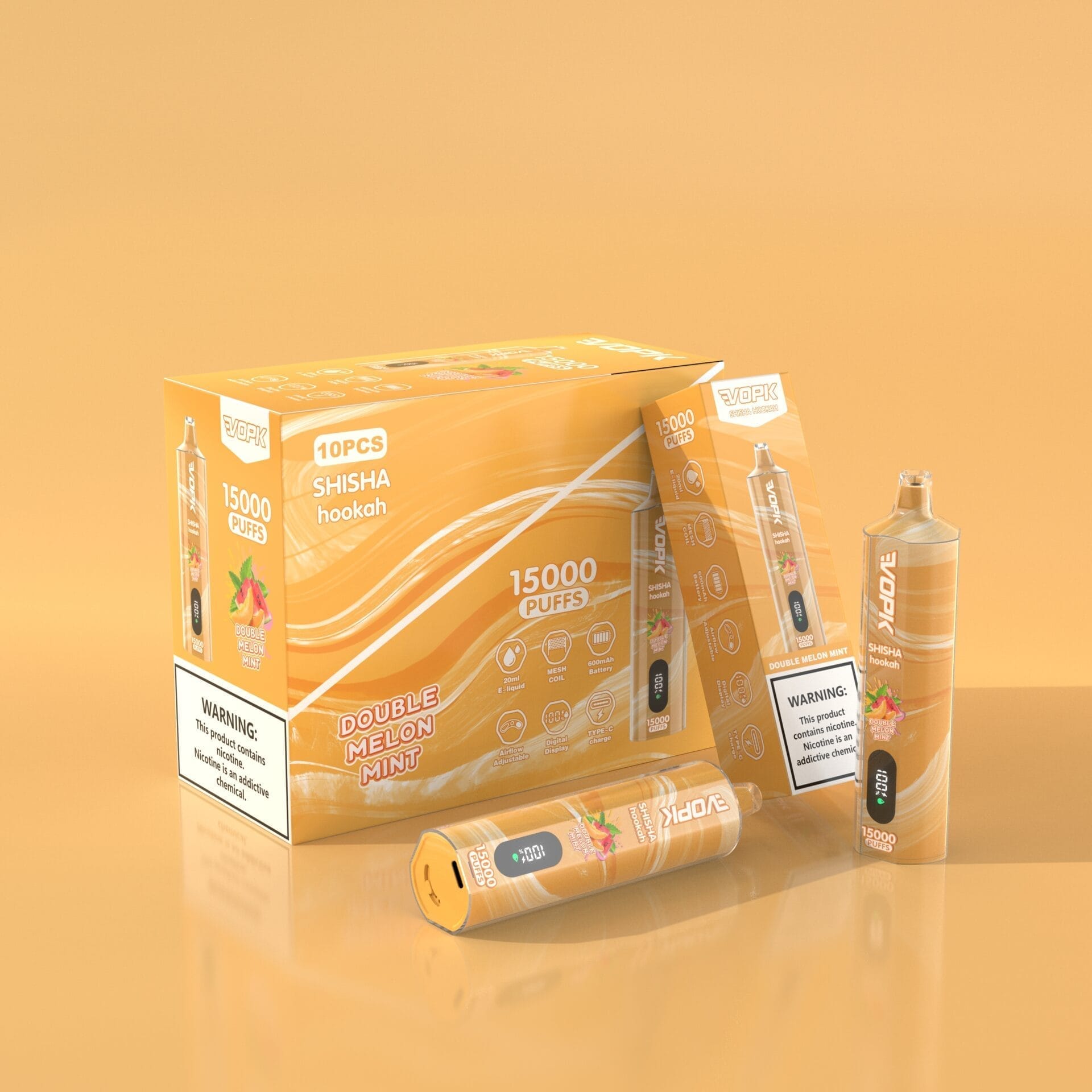 VOPK Shisha Hookah 15000 Puffs | 0%-5% nicotine, 20mL, bulk disposable vape - Image 8