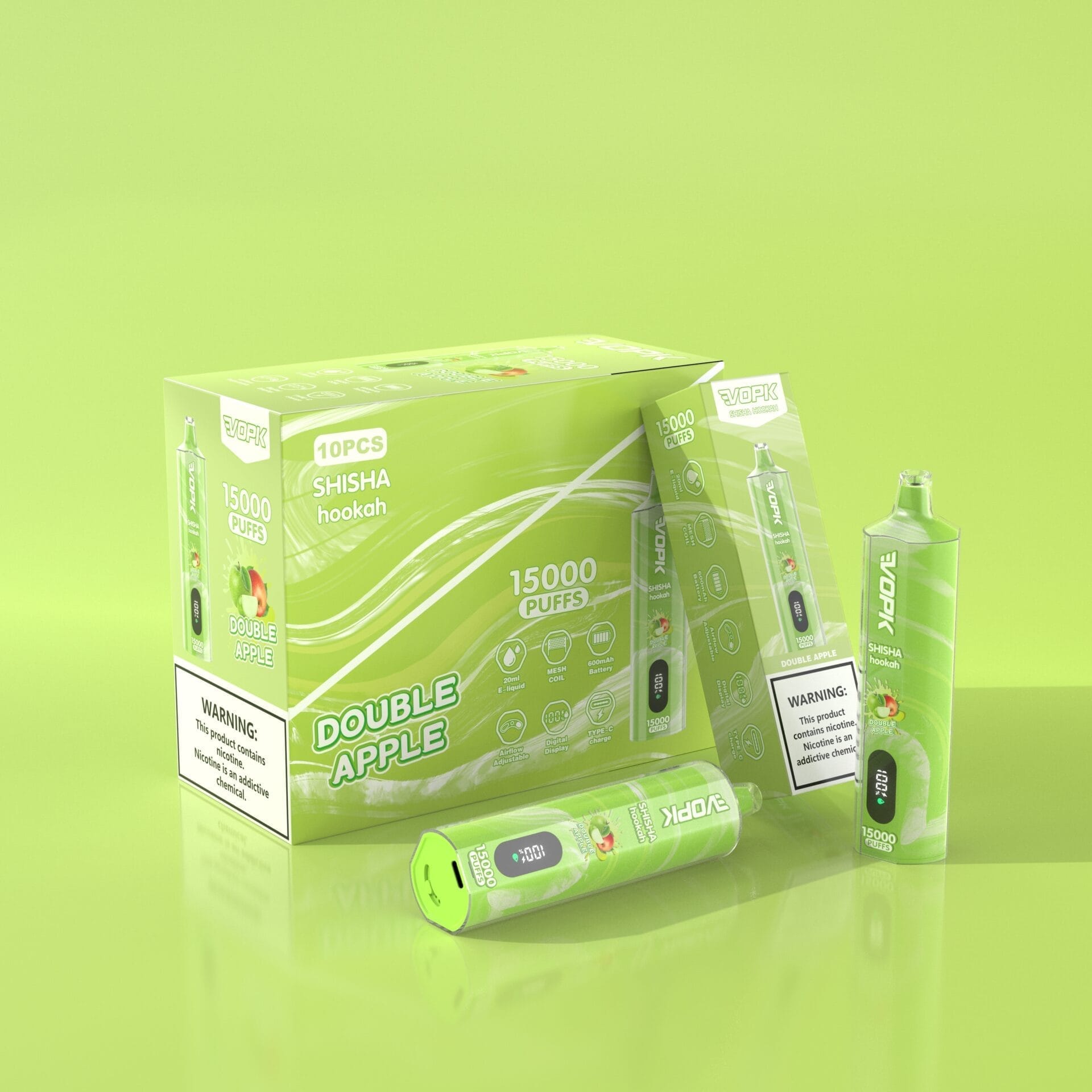 VOPK Shisha Hookah 15000 Puffs | 0%-5% nicotine, 20mL, bulk disposable vape - Image 10