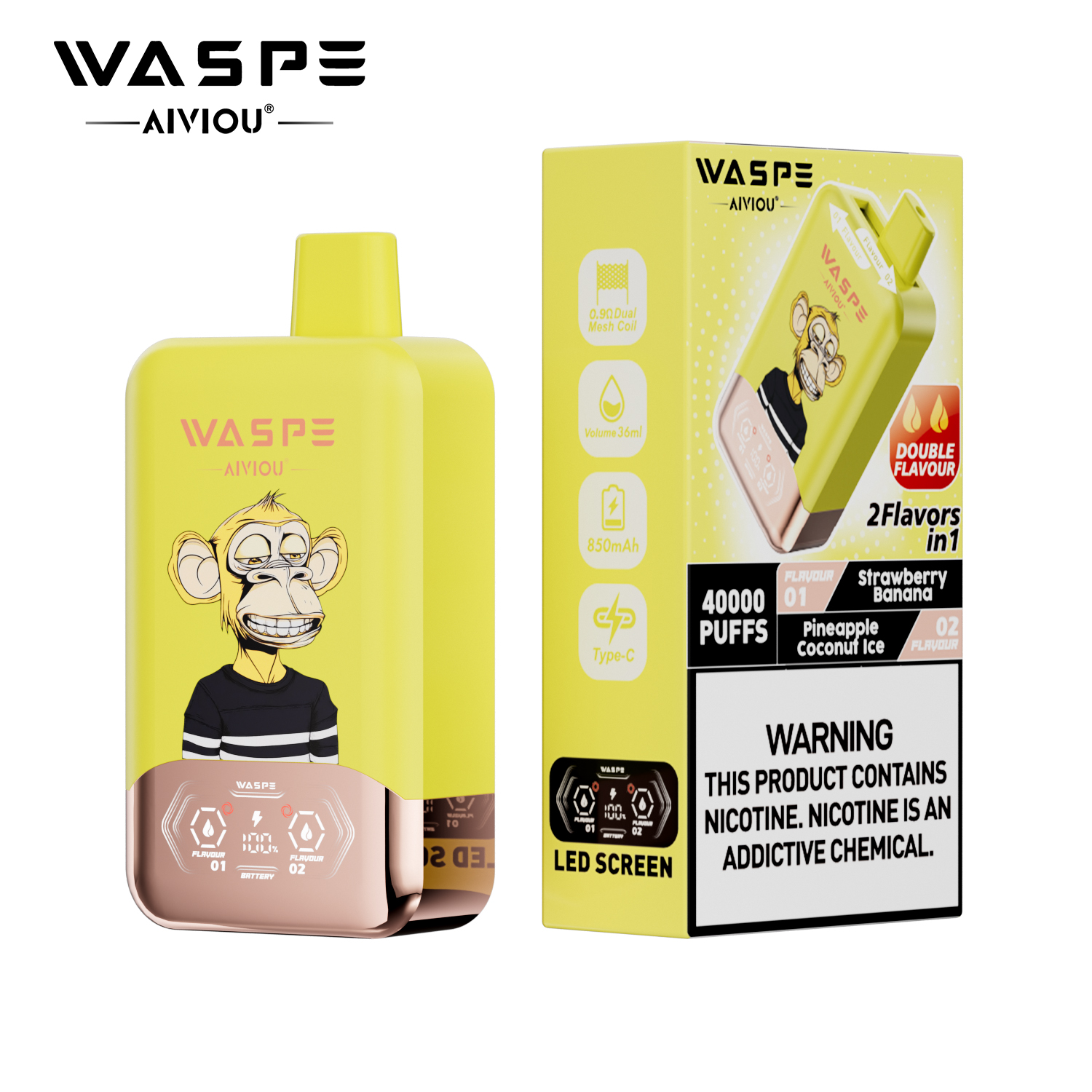 WASPE 40K Double Flavor Twins 40000 Puffs | dual flavor disposable vape π¨ (1 piece trial pack) - Image 16