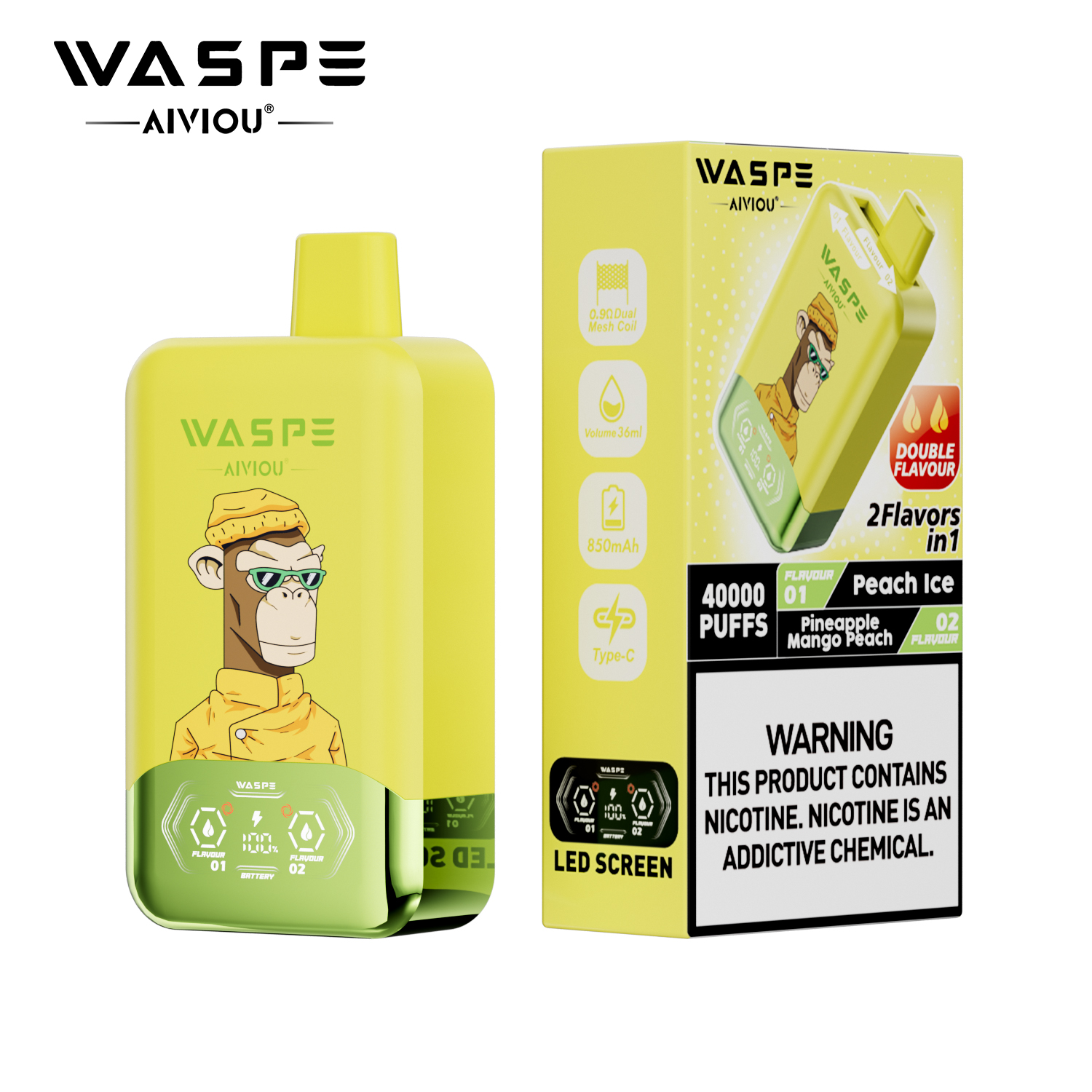 WASPE 40K Double Flavor Twins 40000 Puffs | dual flavor disposable vape π¨ (1 piece trial pack) - Image 15