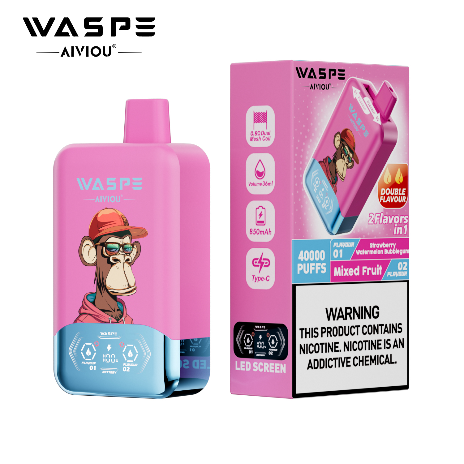 WASPE 40K Double Flavor Twins 40000 Puffs | dual flavor disposable vape π¨ (1 piece trial pack) - Image 13