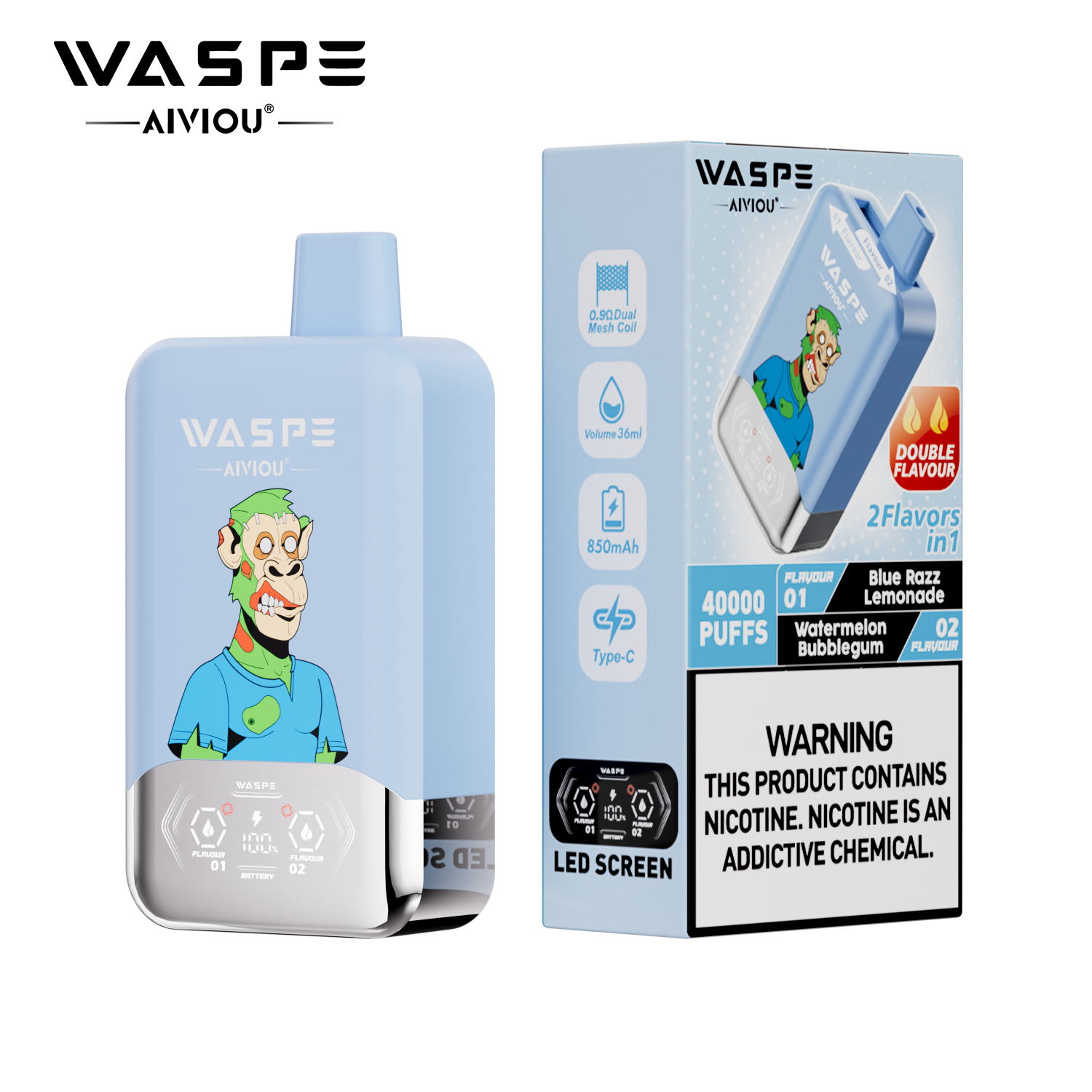 WASPE 40K Double Flavor Twins 40000 Puffs | dual flavor disposable vape π¨ (1 piece trial pack) - Image 10