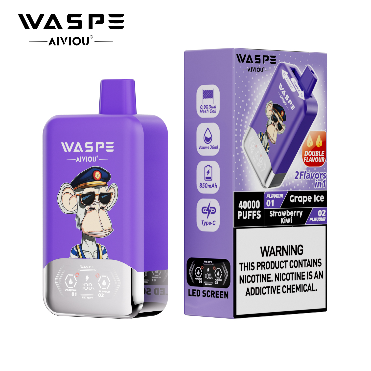 WASPE 40K Double Flavor Twins 40000 Puffs | dual flavor disposable vape π¨ (1 piece trial pack) - Image 9