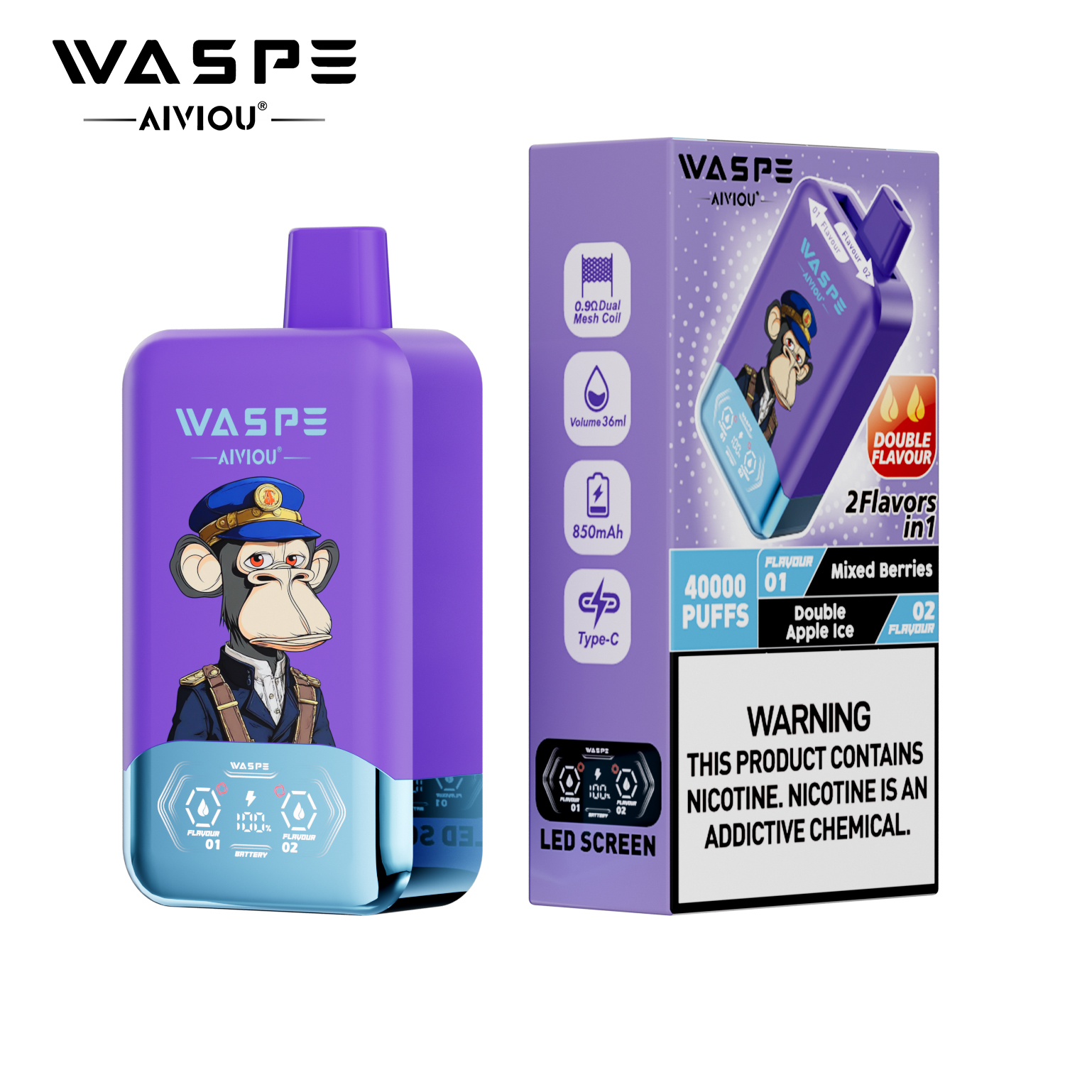 WASPE 40K Double Flavor Twins 40000 Puffs | dual flavor disposable vape π¨ (1 piece trial pack) - Image 8