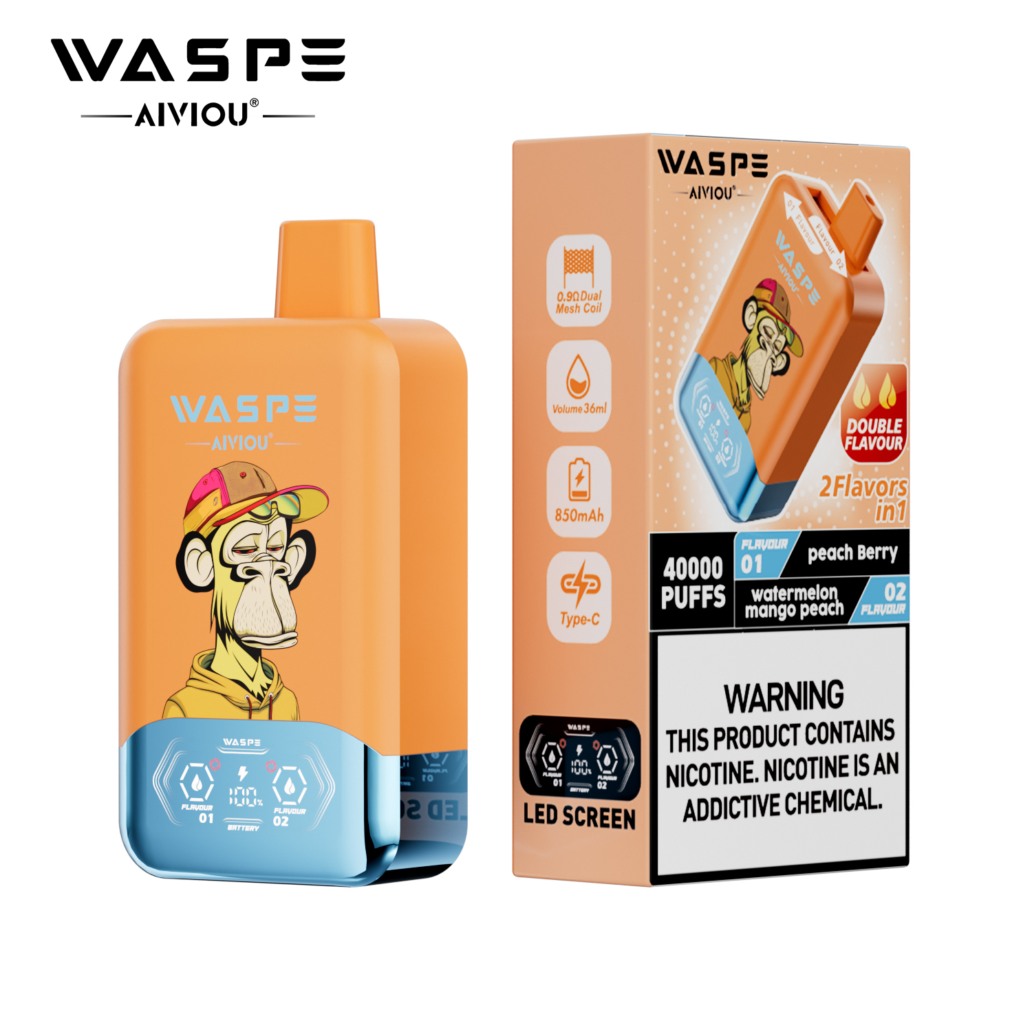 WASPE 40K Double Flavor Twins 40000 Puffs | dual flavor disposable vape π¨ (1 piece trial pack) - Image 7