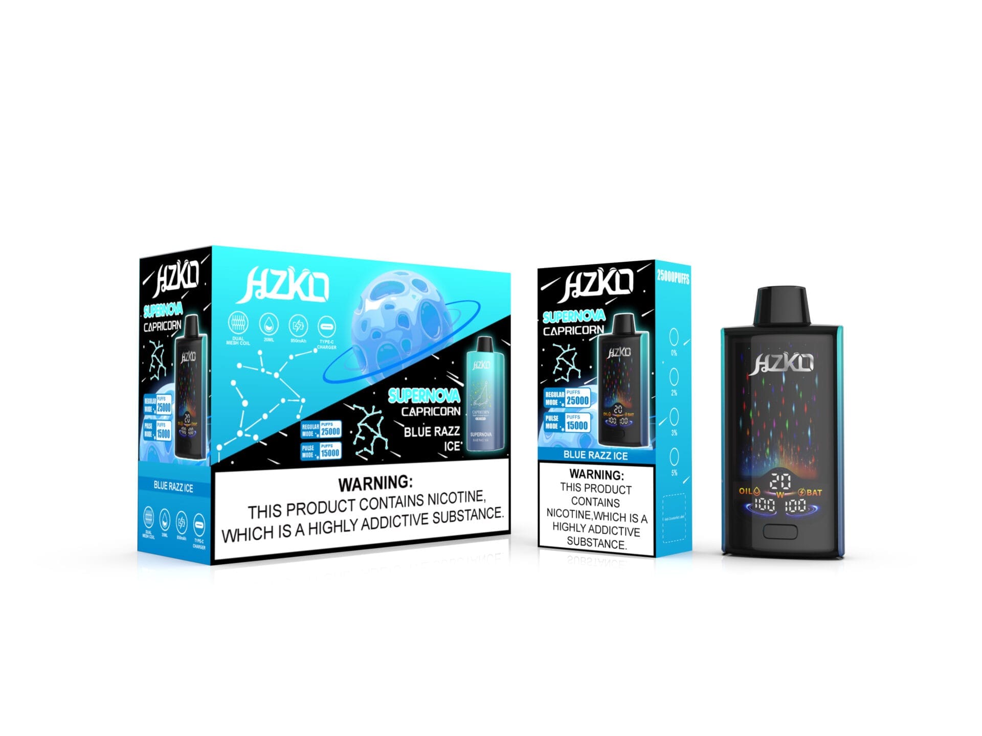 HZKO Supernova 25000 Puffs | 0%-5% nicotine, bulk disposable vape - Image 3