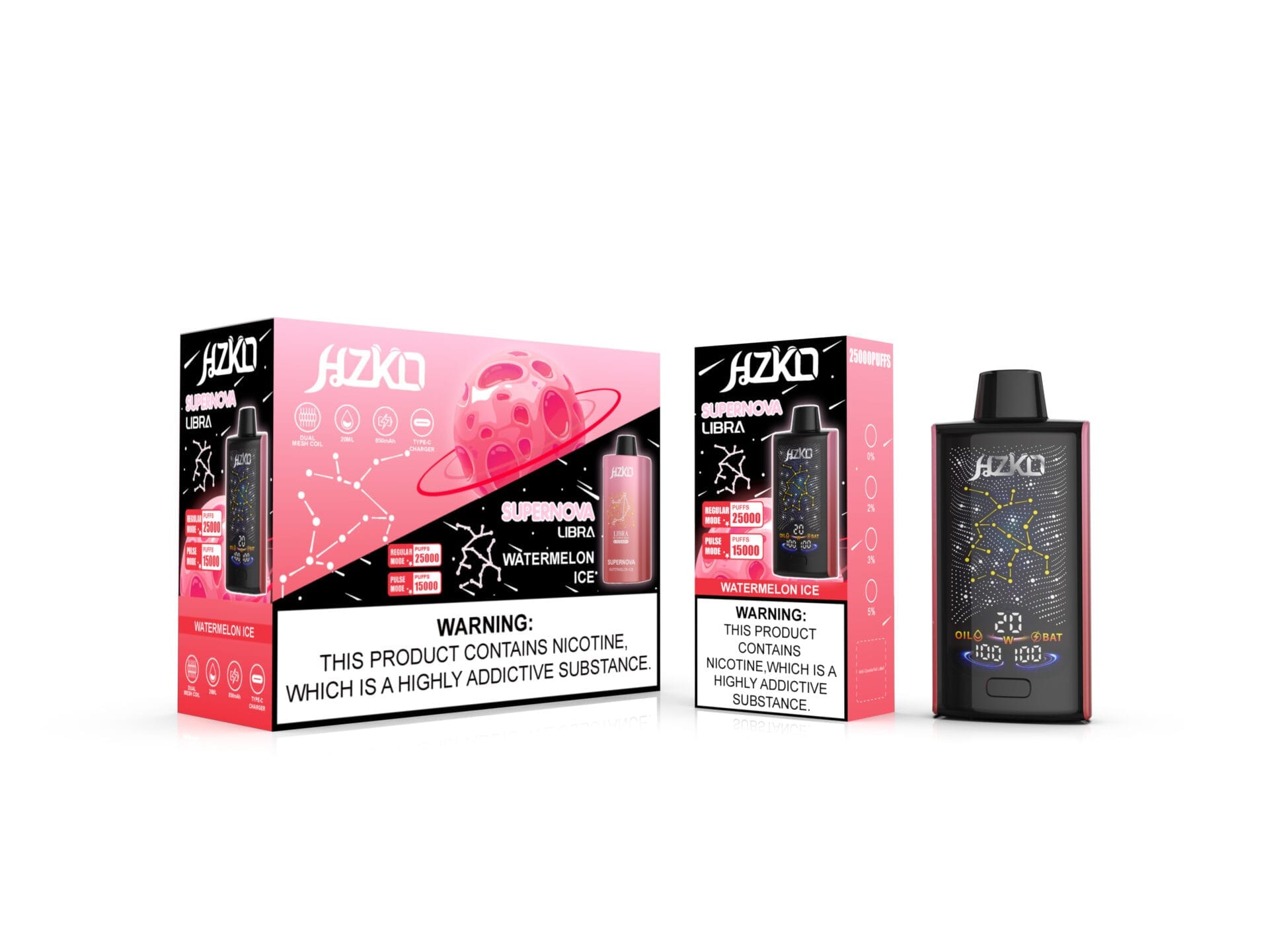 HZKO Supernova 25000 Puffs | 0%-5% nicotine, bulk disposable vape - Image 4