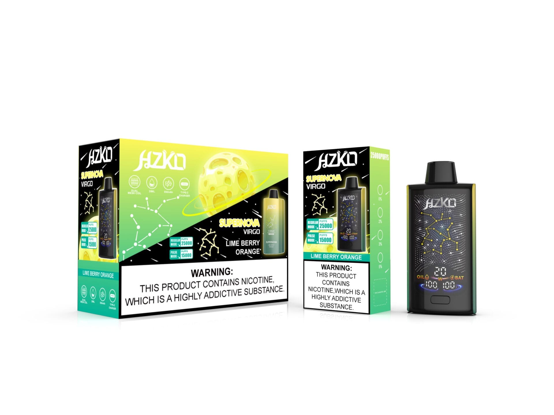 HZKO Supernova 25000 Puffs | 0%-5% nicotine, bulk disposable vape - Image 5