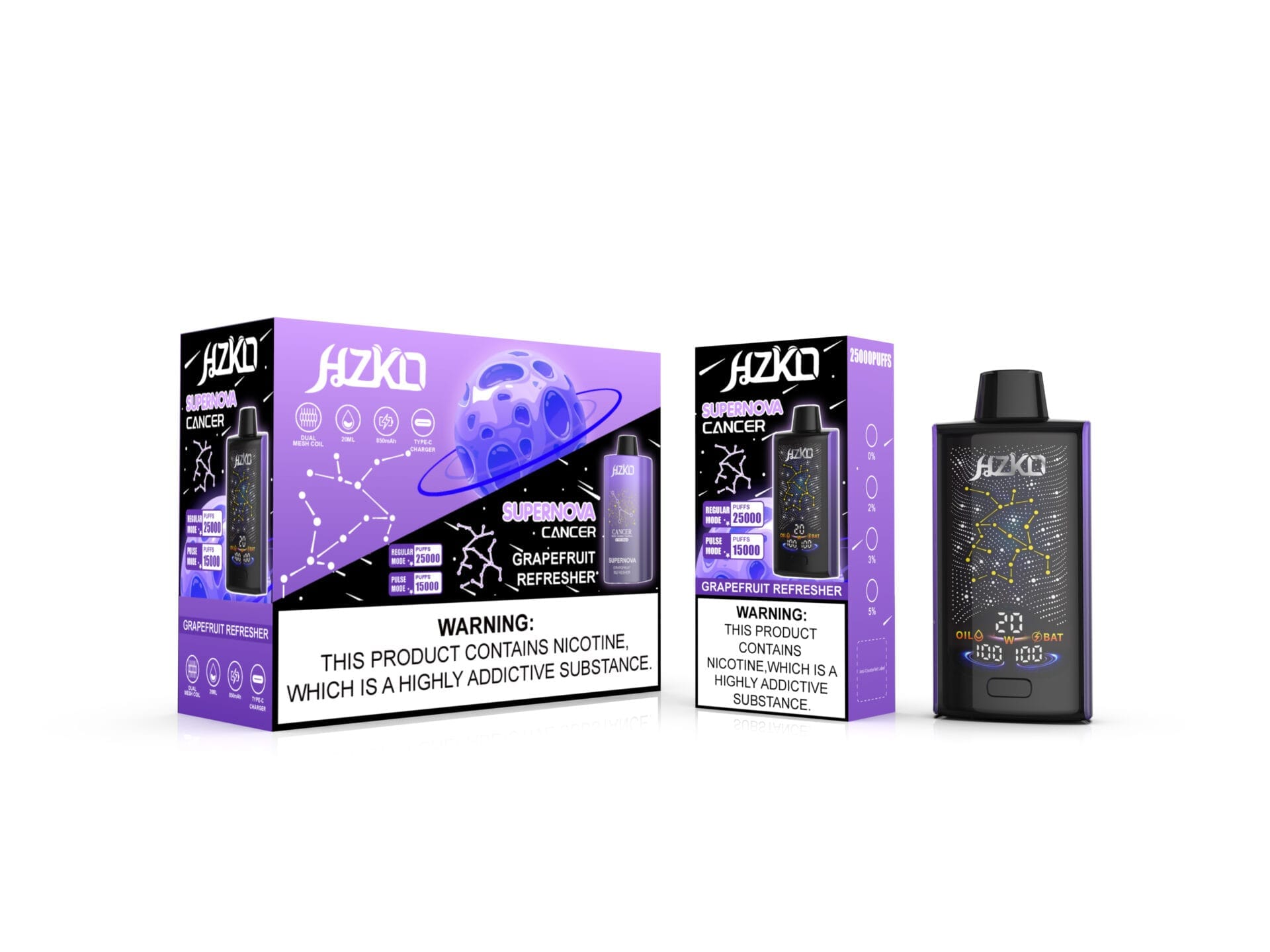 HZKO Supernova 25000 Puffs | 0%-5% nicotine, bulk disposable vape - Image 8