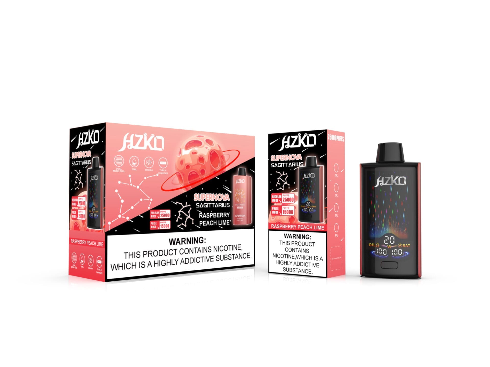 HZKO Supernova 25000 Puffs | 0%-5% nicotine, bulk disposable vape - Image 9