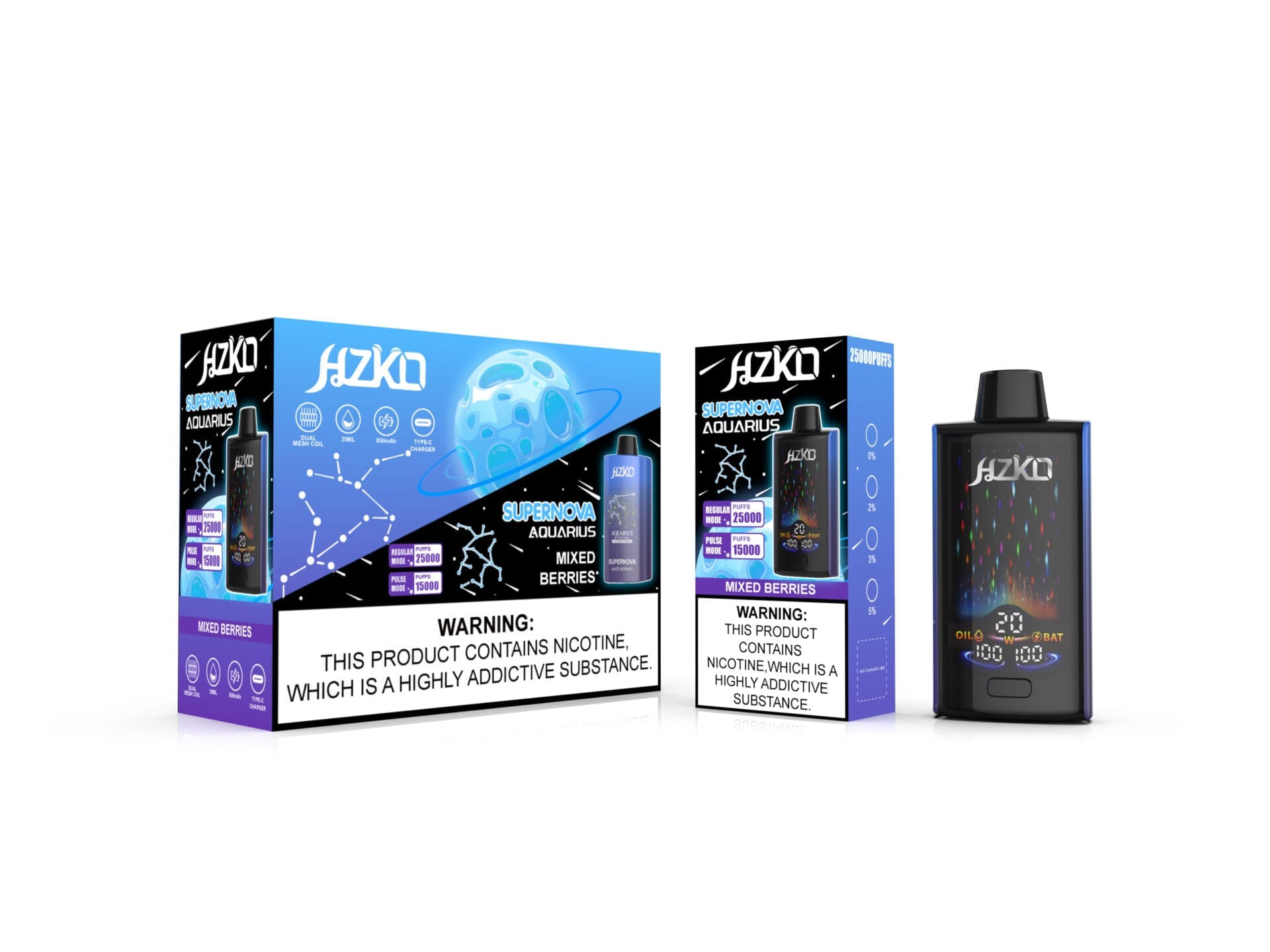 HZKO Supernova 25000 Puffs | 0%-5% nicotine, bulk disposable vape - Image 11