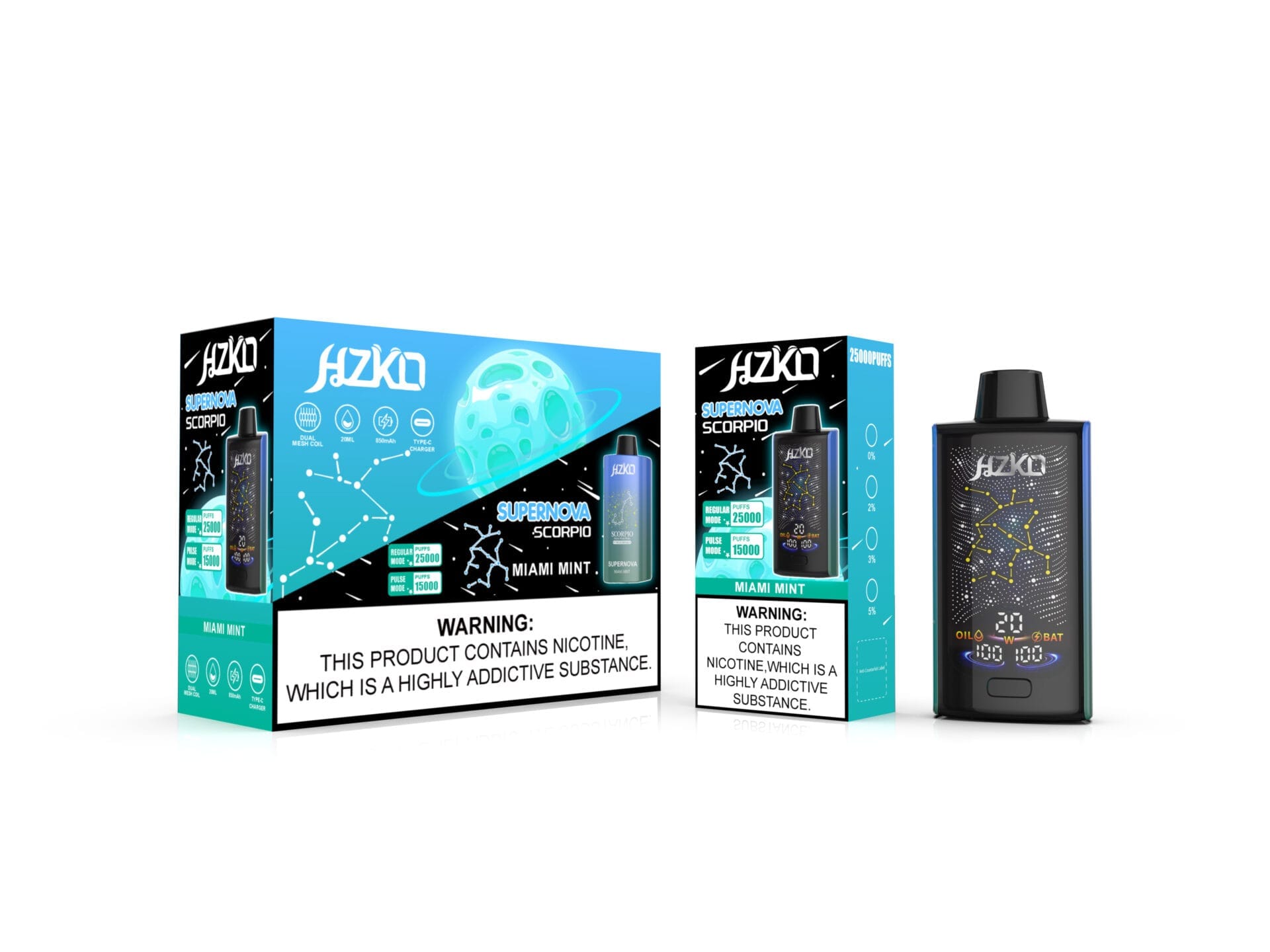 HZKO Supernova 25000 Puffs | 0%-5% nicotine, bulk disposable vape - Image 12