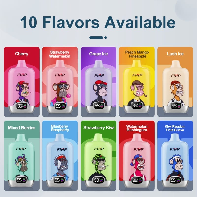FIHP 12000 Puffs | 2%-5% nicotine, 20mL, LED display, bulk disposable vape - Image 12