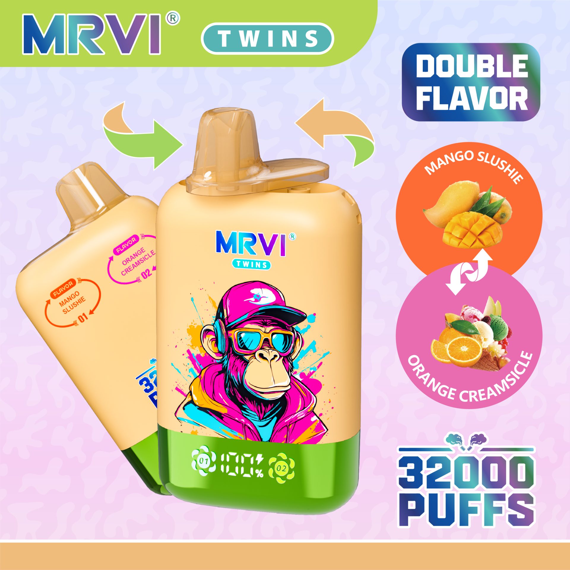 MRVI Twins 32K 2-in-1 32000 Puffs | double flavor bulk disposable vape
