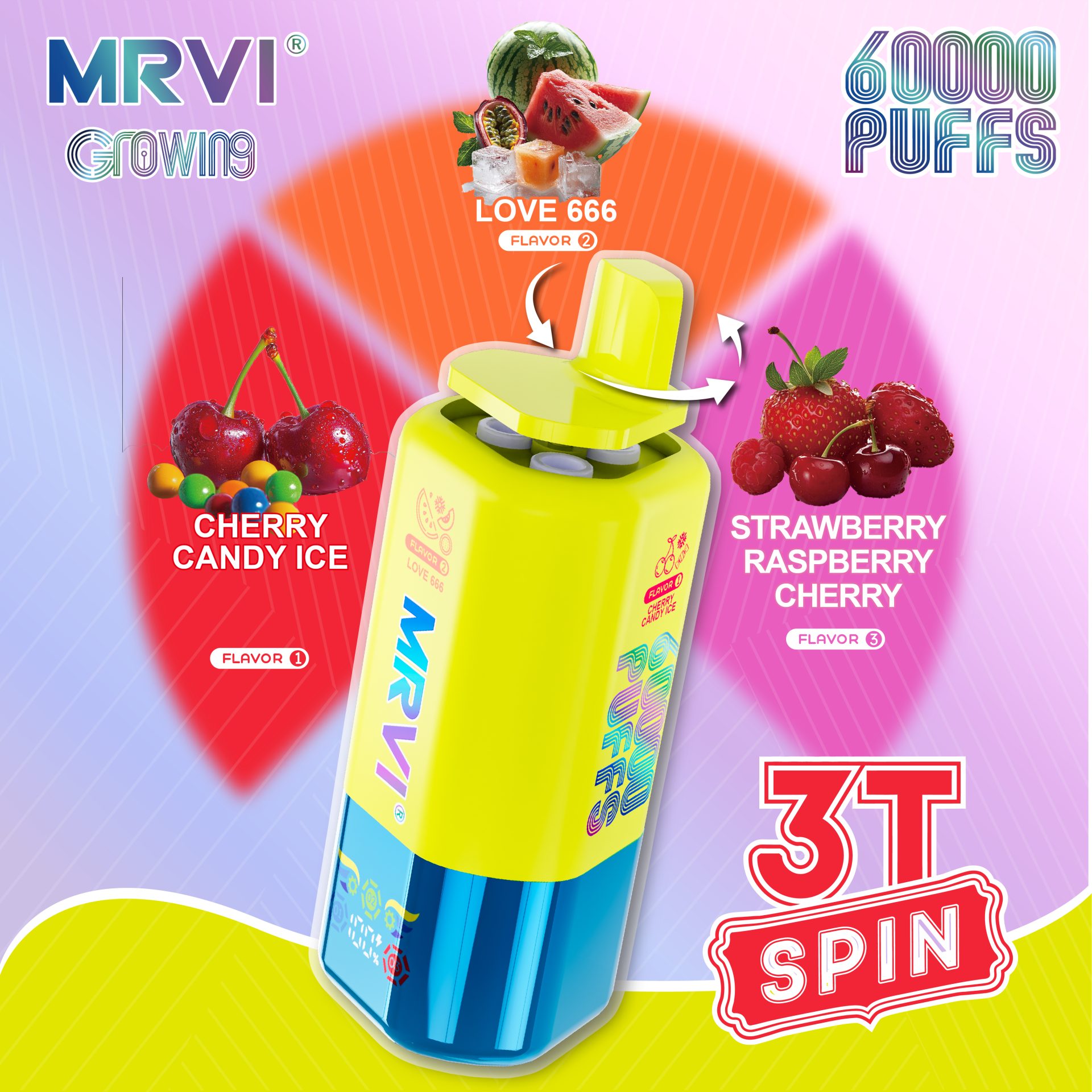 MRVI GROWING 60K 3T SPIN 60000 Puffs | triple flavor bulk disposable vape - Image 9