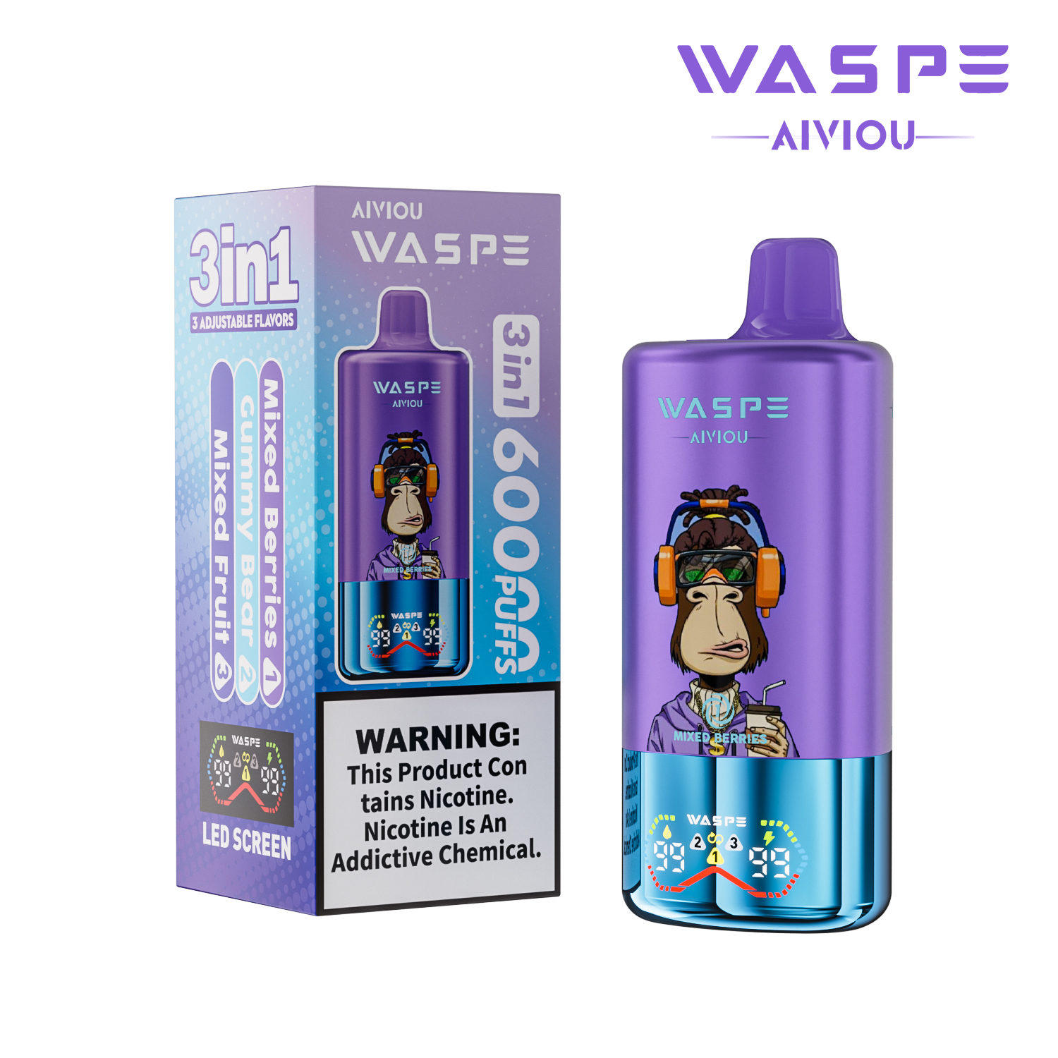 WASPE 60K 3-in-1 60000 Puffs | triple flavor disposable vape 💨 (1 piece trial pack available) - Image 8