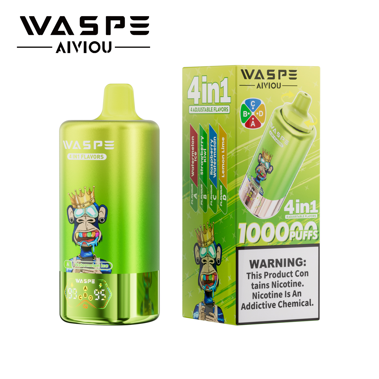 WASPE 100K | 4-in-1 quad flavor, 100000 puffs, bulk disposable vape - Image 2