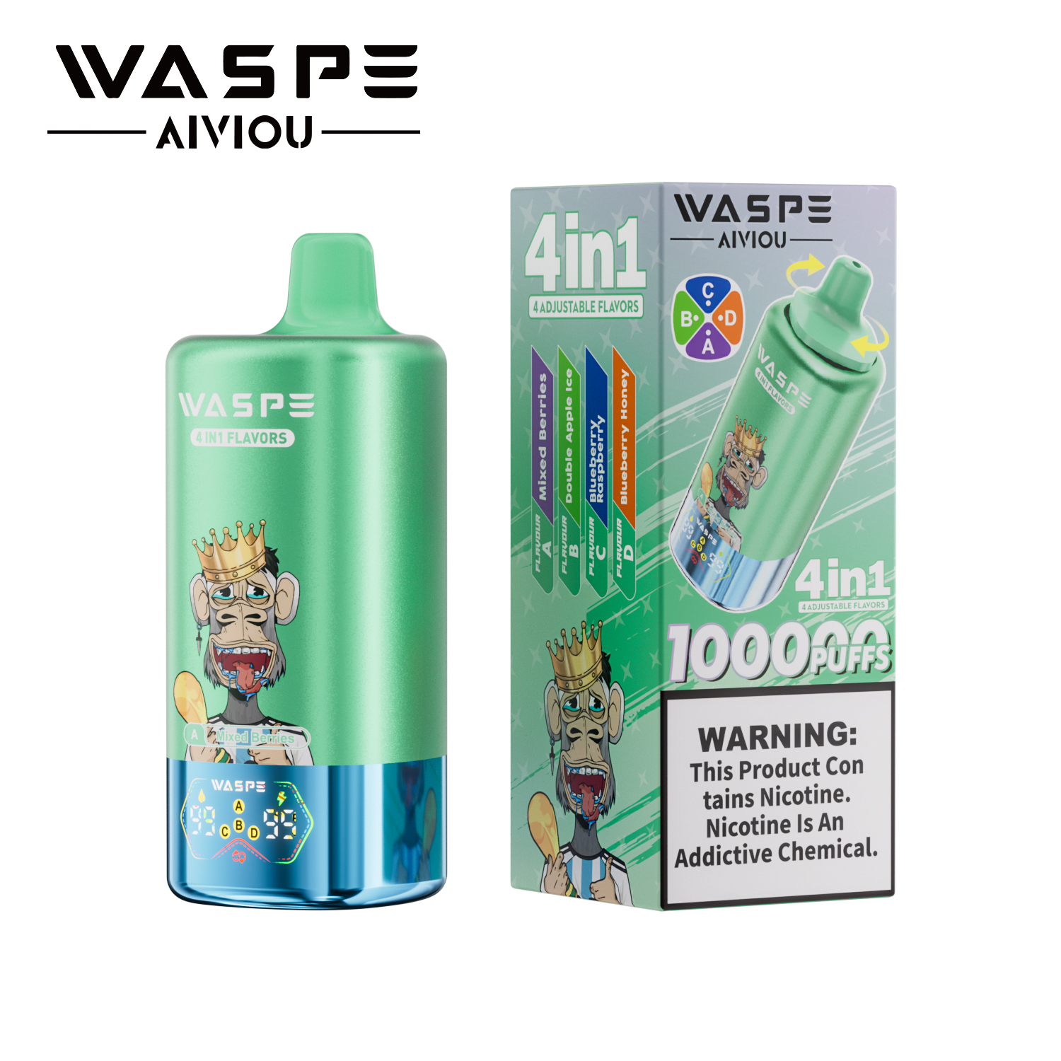 WASPE 100K | 4-in-1 quad flavor, 100000 puffs, bulk disposable vape - Image 11