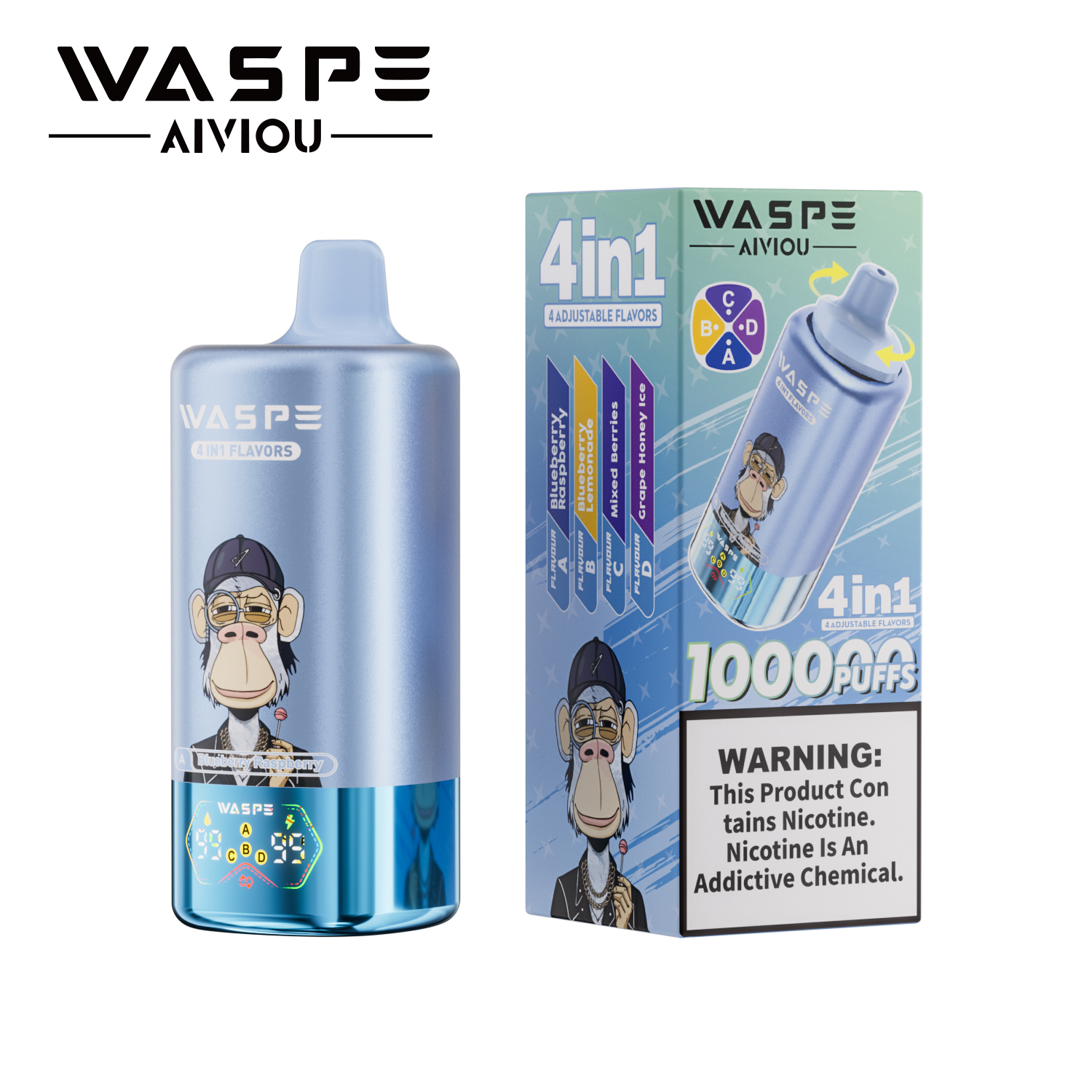 WASPE 100K | 4-in-1 quad flavor, 100000 puffs, bulk disposable vape - Image 13